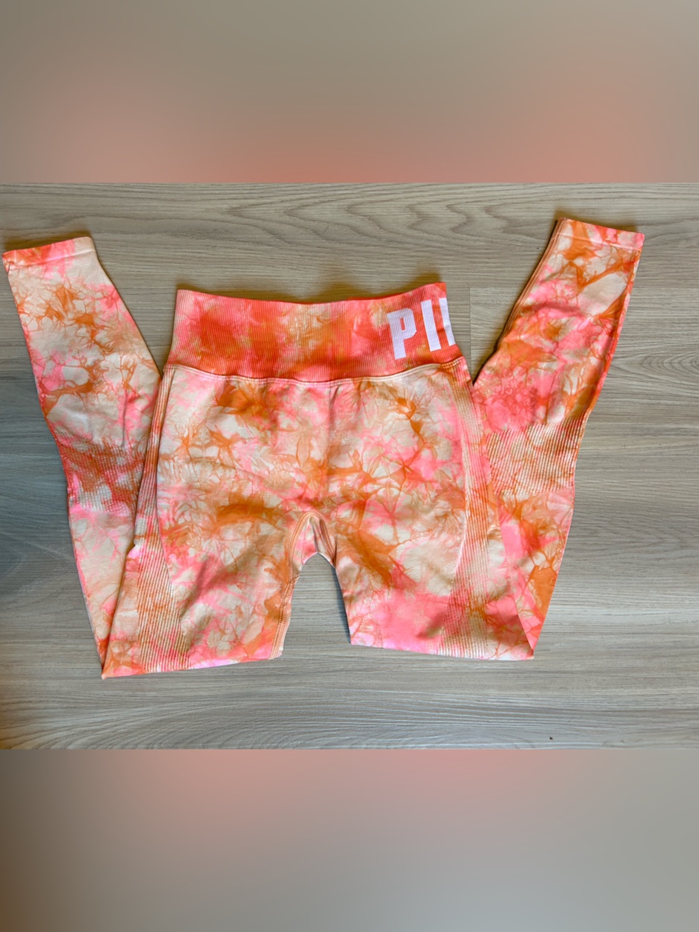 PINK Victoria's Secret Tie-Dye Leggings - Pink & Orange